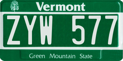 VT license plate ZYW577