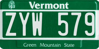 VT license plate ZYW579
