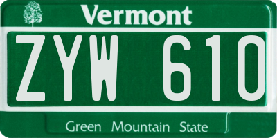 VT license plate ZYW610