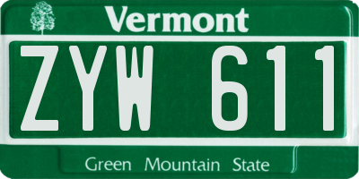VT license plate ZYW611
