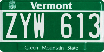 VT license plate ZYW613