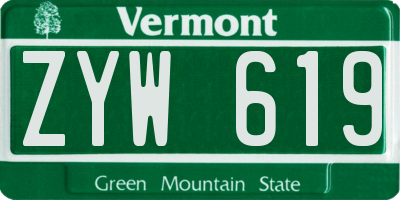 VT license plate ZYW619