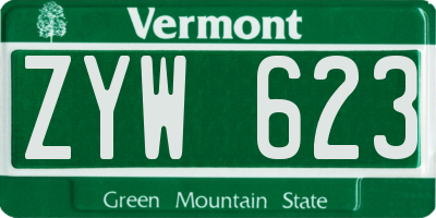 VT license plate ZYW623