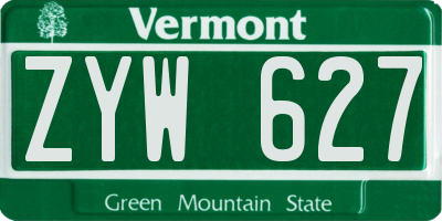 VT license plate ZYW627