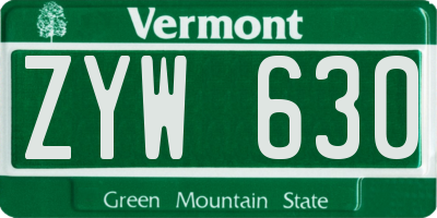 VT license plate ZYW630