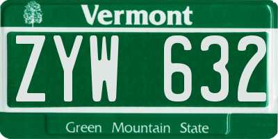VT license plate ZYW632