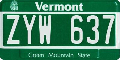 VT license plate ZYW637