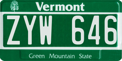 VT license plate ZYW646