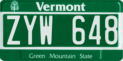 VT license plate ZYW648