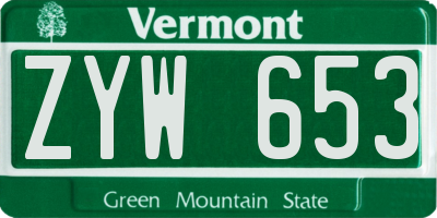 VT license plate ZYW653