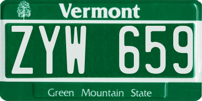 VT license plate ZYW659
