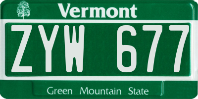 VT license plate ZYW677