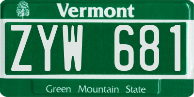 VT license plate ZYW681