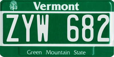 VT license plate ZYW682