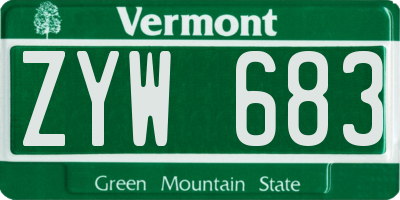VT license plate ZYW683