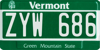 VT license plate ZYW686