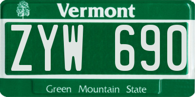 VT license plate ZYW690