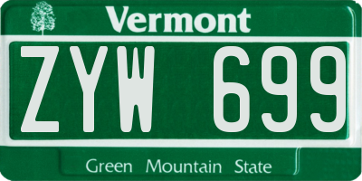 VT license plate ZYW699