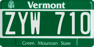 VT license plate ZYW710