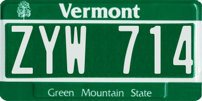 VT license plate ZYW714