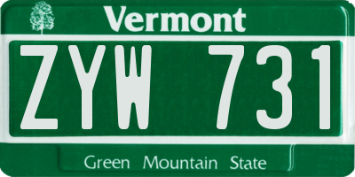 VT license plate ZYW731
