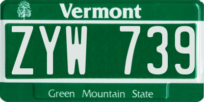VT license plate ZYW739