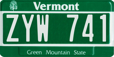 VT license plate ZYW741