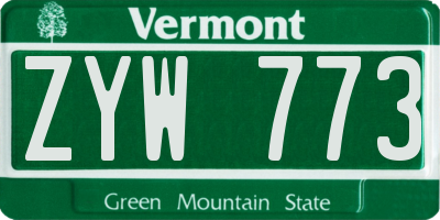 VT license plate ZYW773
