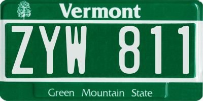VT license plate ZYW811