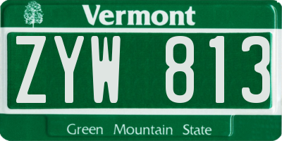 VT license plate ZYW813