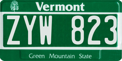 VT license plate ZYW823