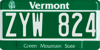 VT license plate ZYW824