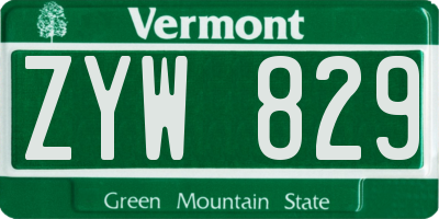 VT license plate ZYW829