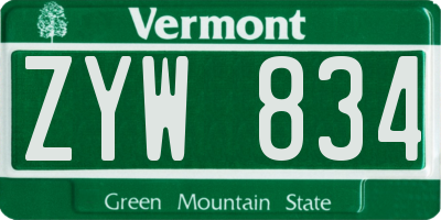 VT license plate ZYW834