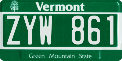 VT license plate ZYW861