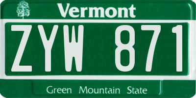 VT license plate ZYW871