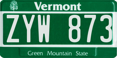 VT license plate ZYW873