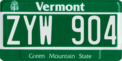 VT license plate ZYW904