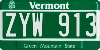 VT license plate ZYW913