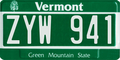 VT license plate ZYW941