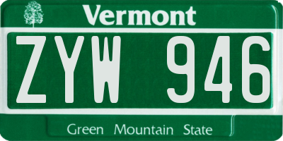 VT license plate ZYW946