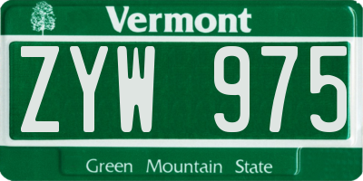 VT license plate ZYW975
