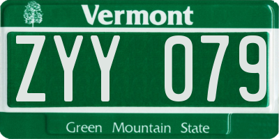 VT license plate ZYY079