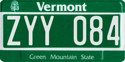 VT license plate ZYY084