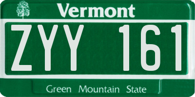 VT license plate ZYY161