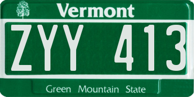 VT license plate ZYY413