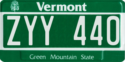 VT license plate ZYY440