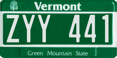 VT license plate ZYY441