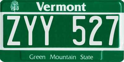 VT license plate ZYY527
