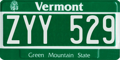 VT license plate ZYY529